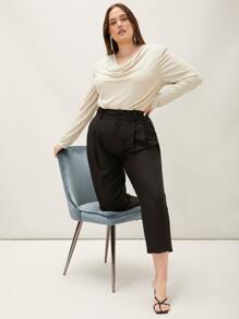 MOTF PREMIUM PLUS VISCOSE CROPPED TAILORED TROUSERS - Black - View 1