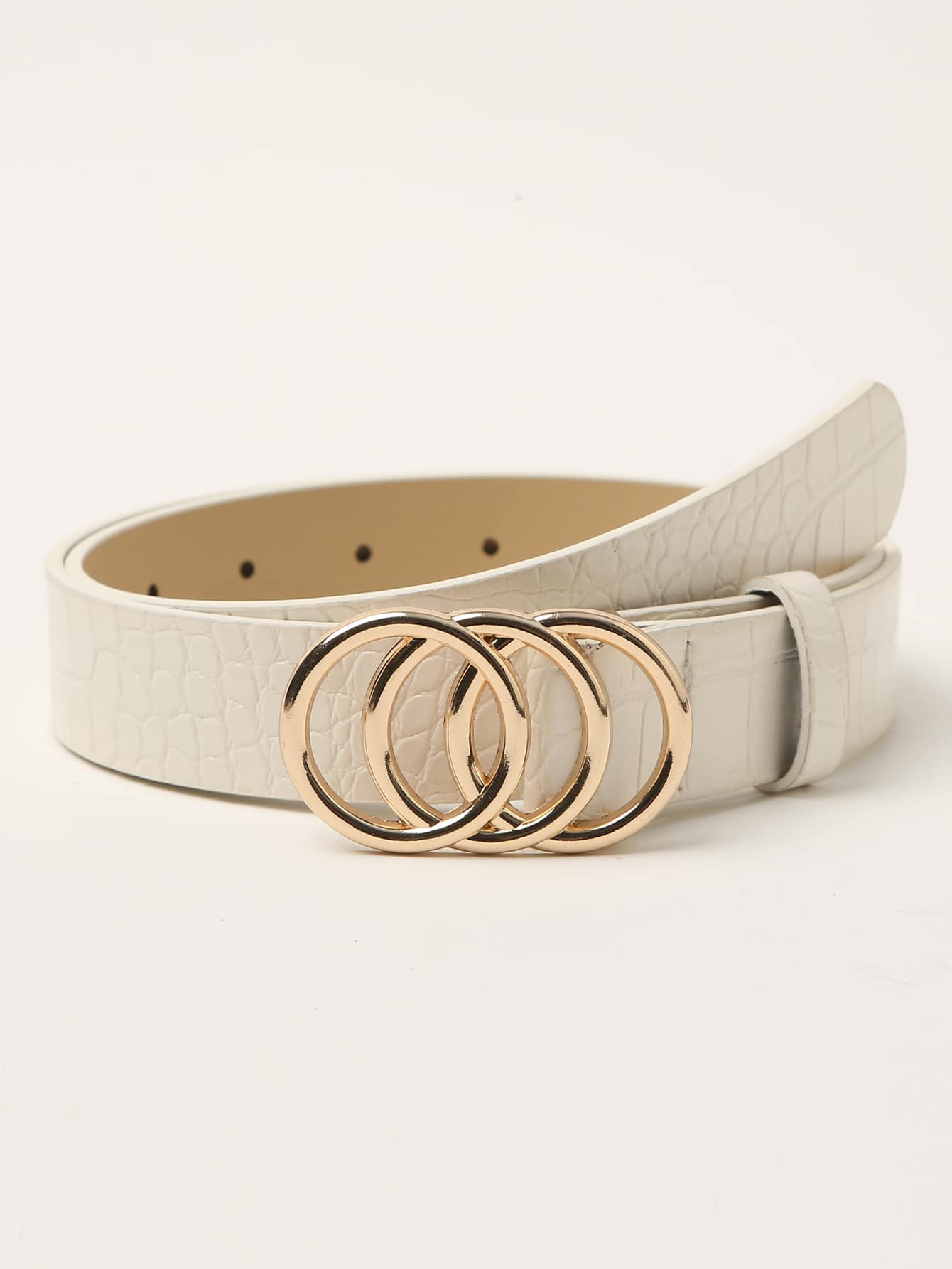 Metal Buckle Belt - White - View 1