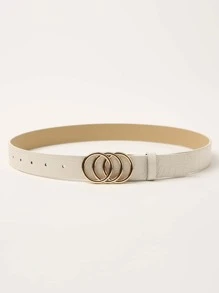 Metal Buckle Belt - White - View 2