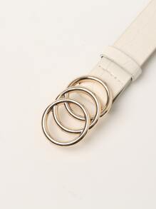 Metal Buckle Belt - White - View 3