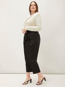 MOTF PREMIUM PLUS VISCOSE CROPPED TAILORED TROUSERS - Black - View 7