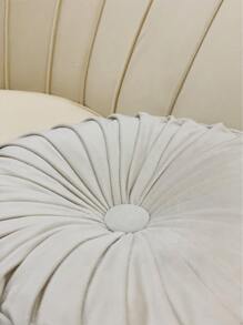Round Pleated Throw Pillow - Beige - View 5