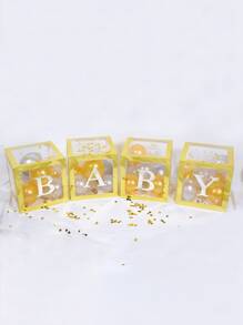 27入組5寸紙字母小氣球配件不附帶盒和小氣球適用於寶寶派對裝飾用品 - 白色 - 查看 2