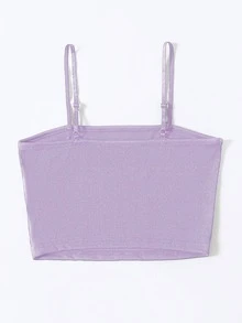 SHEIN Unity Crop Slim Cami Top - Lilac Purple - View 2
