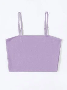 SHEIN Unity Crop Slim Cami Top - Lilac Purple - View 3