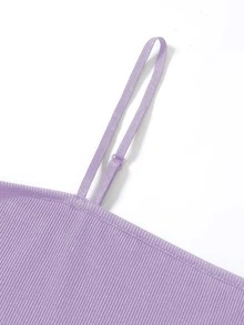 SHEIN Unity Crop Slim Cami Top - Lilac Purple - View 4