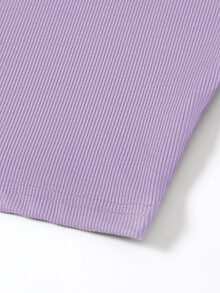 SHEIN Unity Crop Slim Cami Top - Lilac Purple - View 5