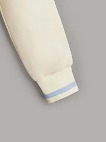 Muchica Áo khoác Đại học Thư được vá Mùa vụ - Màu xanh nhạt - Xem 3