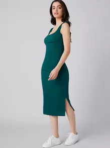 Mulvari Square Neck Split Side Dress
