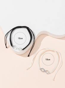 2pcs Infinity Decor Bracelet