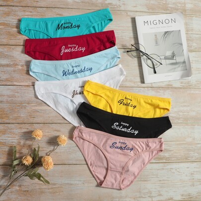 7pack Letter Graphic Panty