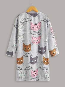 SHEIN Girls Letter & Cartoon Graphic Dress - Multicolor - View 2