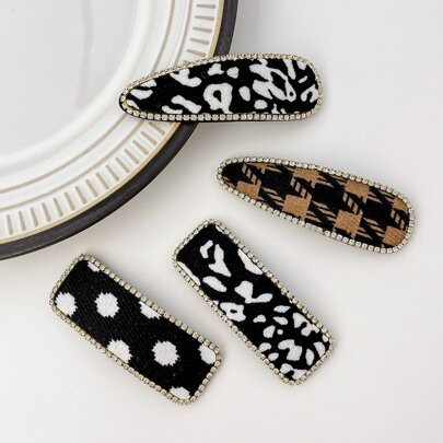 4pcs Polka Dot Snap Clip