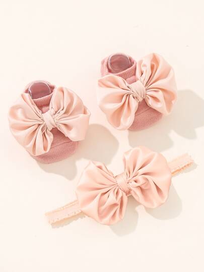 Baby Bow Decor Headband & Socks
