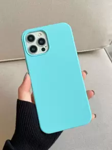 Plain Silicone Phone Case - Blue - View 1