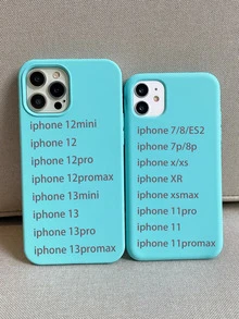 Plain Silicone Phone Case - Blue - View 3
