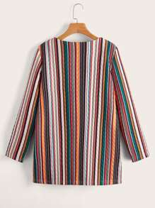 EMERY ROSE 塊狀條紋印花外套 - 彩色 - 查看 2