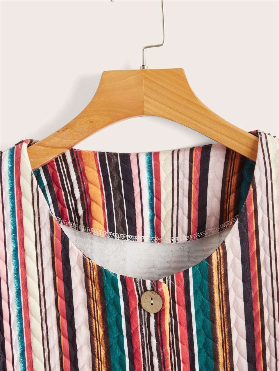 Block Striped Print Coat Fall Cloth For Women