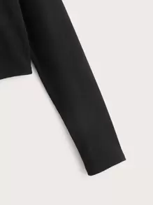 蝴蝶水鑽T恤 - 黑色 - 查看 4