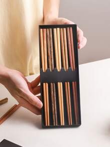 10 piezas Palillo de madera - Multicolor - Ver 1