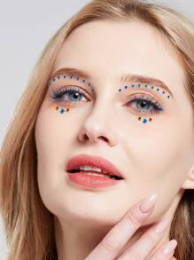 1sheet Rhinestone Eye Tattoo Sticker - Blue - View 2