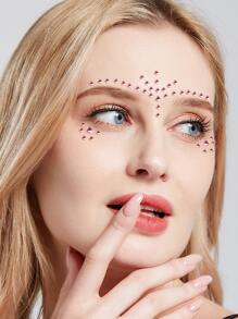 1 miếng nhãn dán hình xăm mắt rhinestone - Hồng - Xem 2