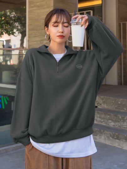 DAZY 1個 1/4ジッパー ドロップショルダー セーター DAZY 1個 1/4ジッパー ドロップショルダー セーター | SHEIN JAPAN