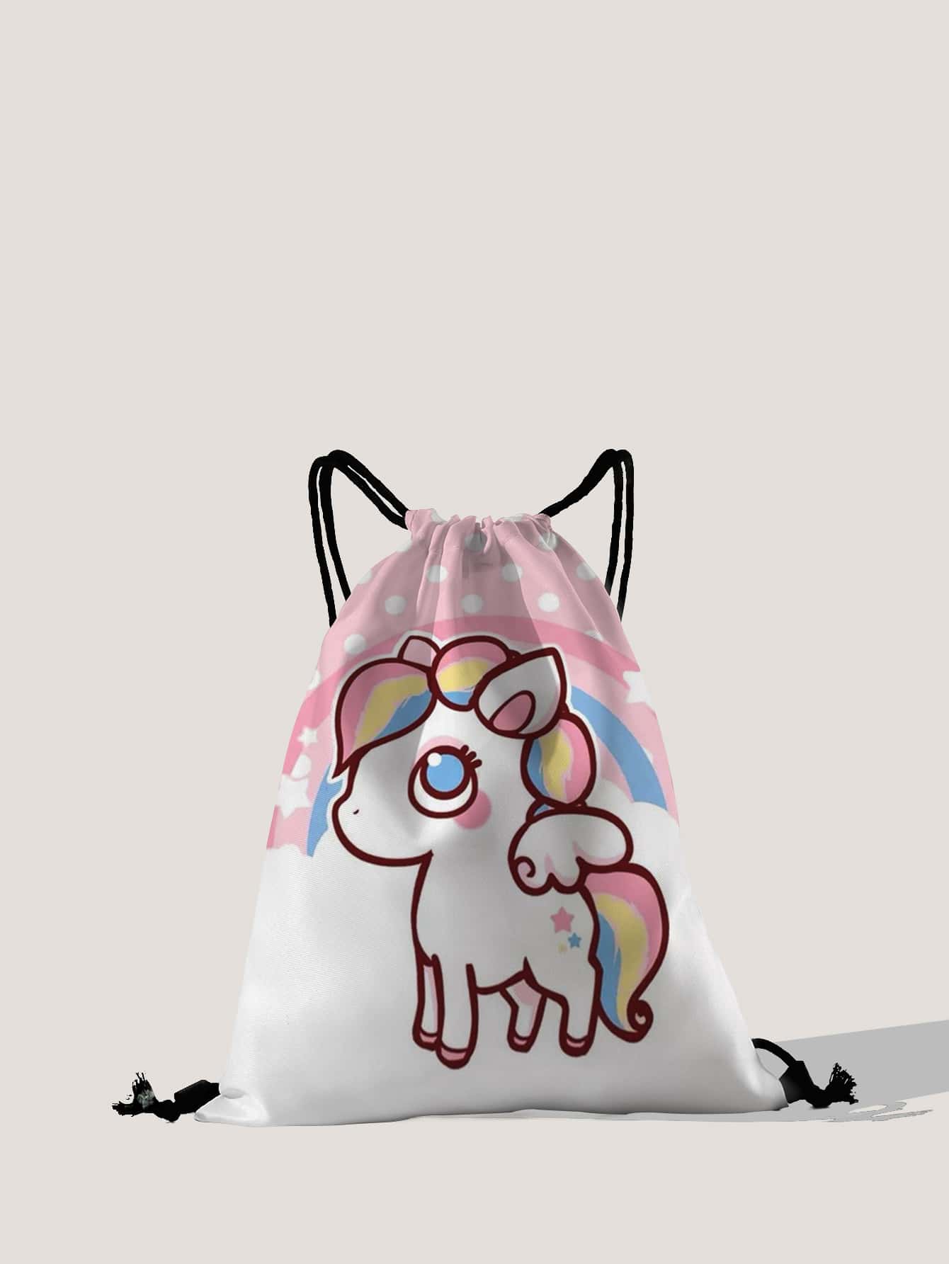 獨角獸圖案束口背包 - 彩色 - 查看 1