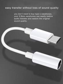 Type-C Audio Cable Adapter - White - View 4