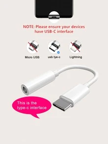 Type-C Audio Cable Adapter - White - View 5