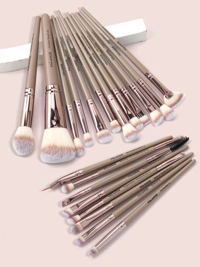 MAANGE 20/25/32pcs Professional Makeup Brush Set, Soft Bristles, Makeup Tools, Includes Bronze Brush, Powder Brush, Blush Brush, Foundation Brush, Eyeshadow Brush, Eyebrow Brush, Concealer Brush, Contour Brush, Highlighter Brush, Contour Brush, 1 Face Washing Brush Egg And 3 Accessories, Multi-Purpose Brush Set, Complete Makeup Brush Set, Essential Travel Makeup Brush Set, Gift For Women And Girls