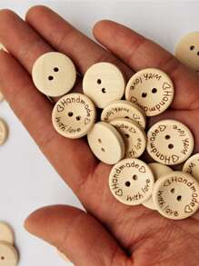50入組字母圖案DIY鈕扣