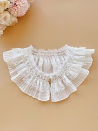 1pc Women's Sweet & Salty Multilayered Lace Mesh Fake Collar With Stretch Accessories Women Valentine's Day