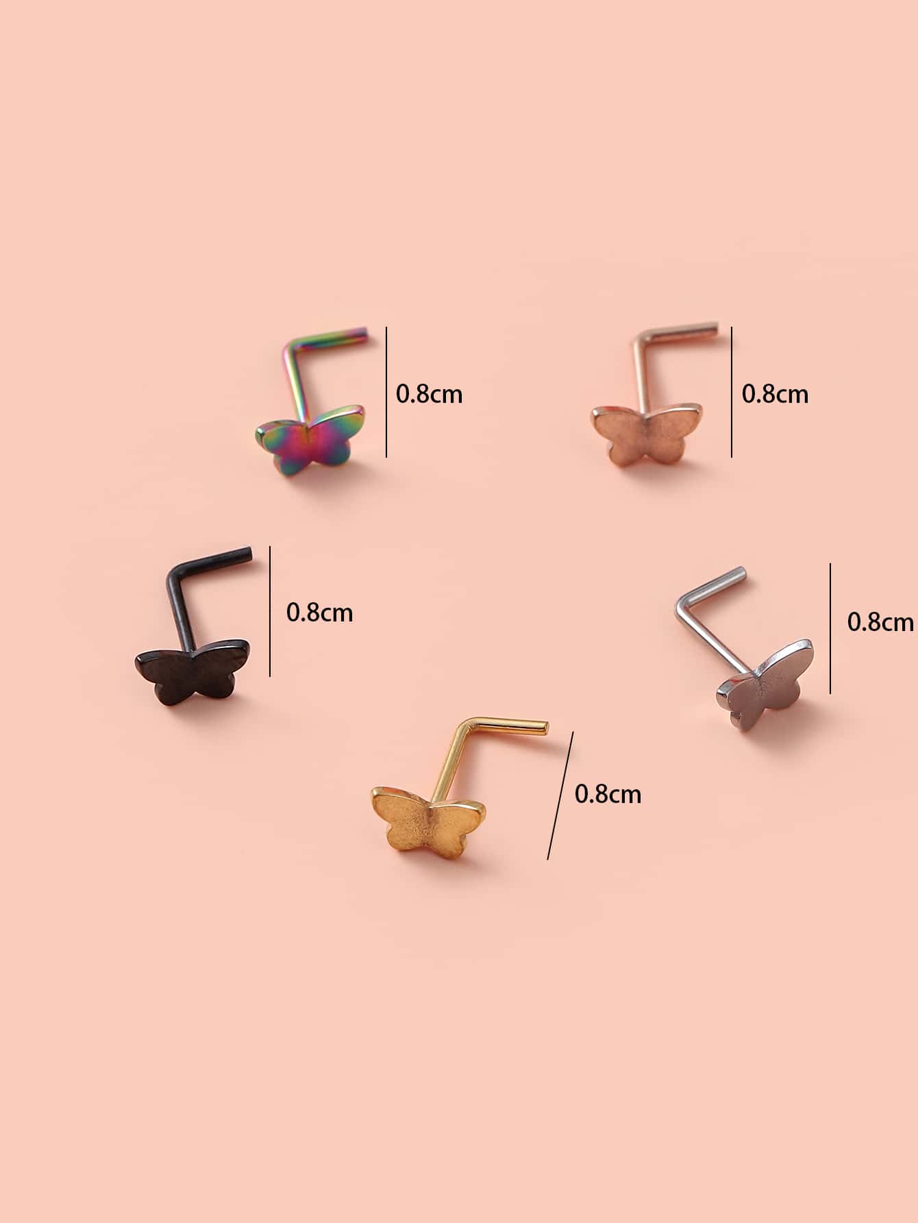 5 cái bướm trang trí mũi Stud - Nhiều màu - Xem 4