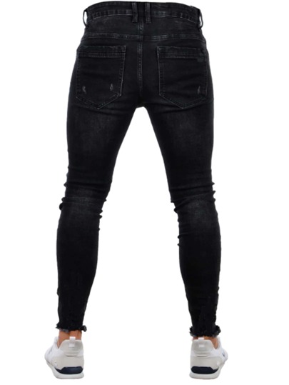 Men Raw Hem Skinny Jeans, School