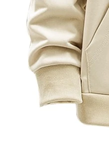 ROMWE MEN Guys Letter Kangaroo Pocket Drawstring Hoodie & Solid Pants - Multicolor - View 3