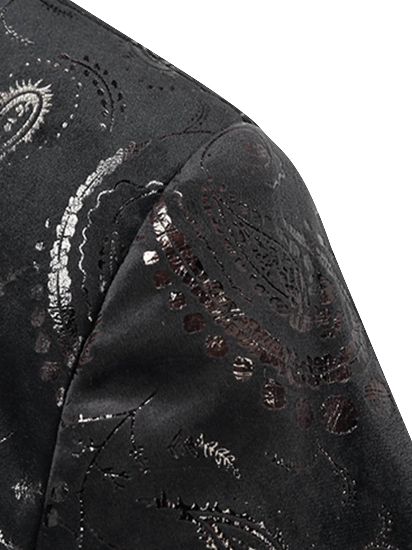 Miniatura 4 de CLOUDSTYLE Hombres Blazer de cuello con solapa con estampado de paisley Negro