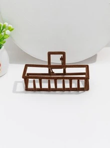 素色幾何髮爪 - 棕色 - 查看 1