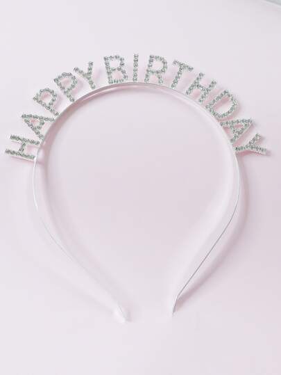 Diadema con decoración de letras de strass