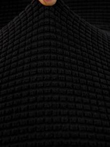 Plain Stretchy Chair Cover - Black - View 3
