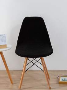 Plain Stretchy Chair Cover - Black - View 4
