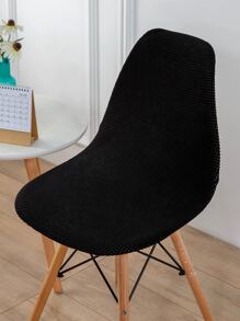 Plain Stretchy Chair Cover - Black - View 5