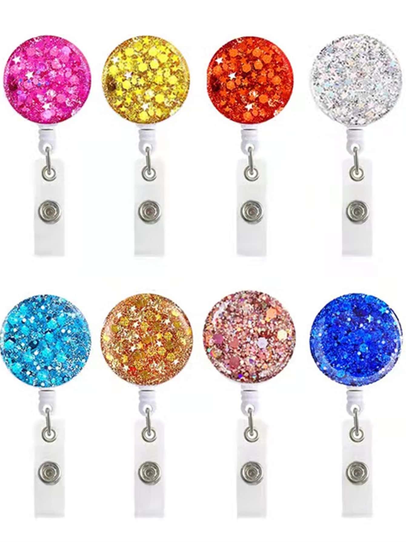 1pc Random Glitter Badge Clip - Multicolor - View 1