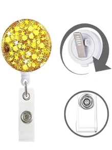 1pc Random Glitter Badge Clip - Multicolor - View 4