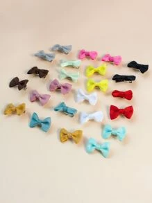 24个少女蝴蝶结装饰发夹 - 彩色 - 查看 2