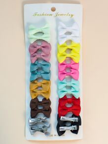 24个少女蝴蝶结装饰发夹 - 彩色 - 查看 3