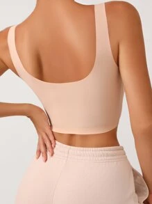 Plain No Show Bralet - Apricot - View 2