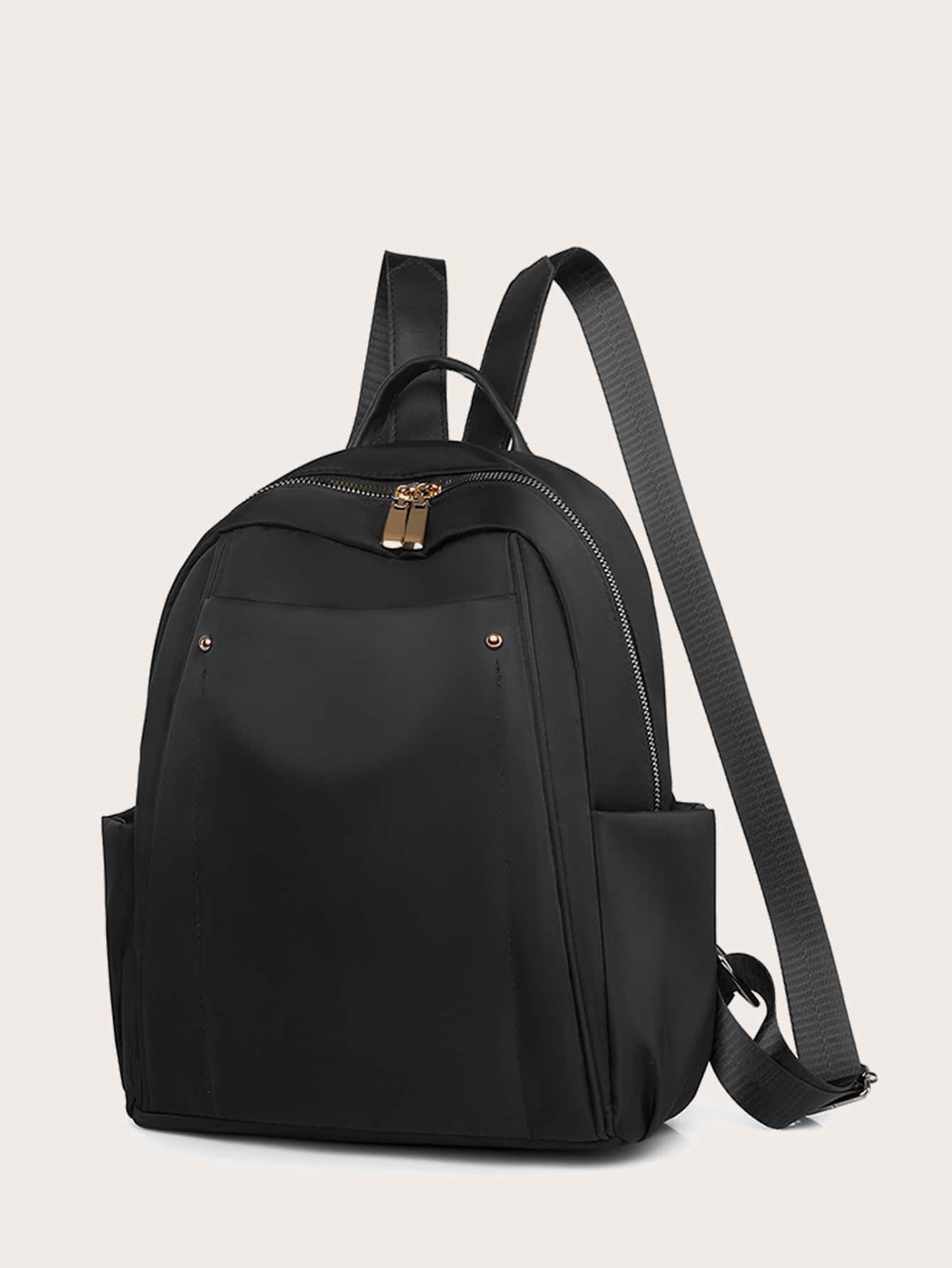 Mochila minimalista doble cremallera - Negro - Añade 2