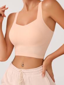 Plain No Show Bralet - Apricot - View 4