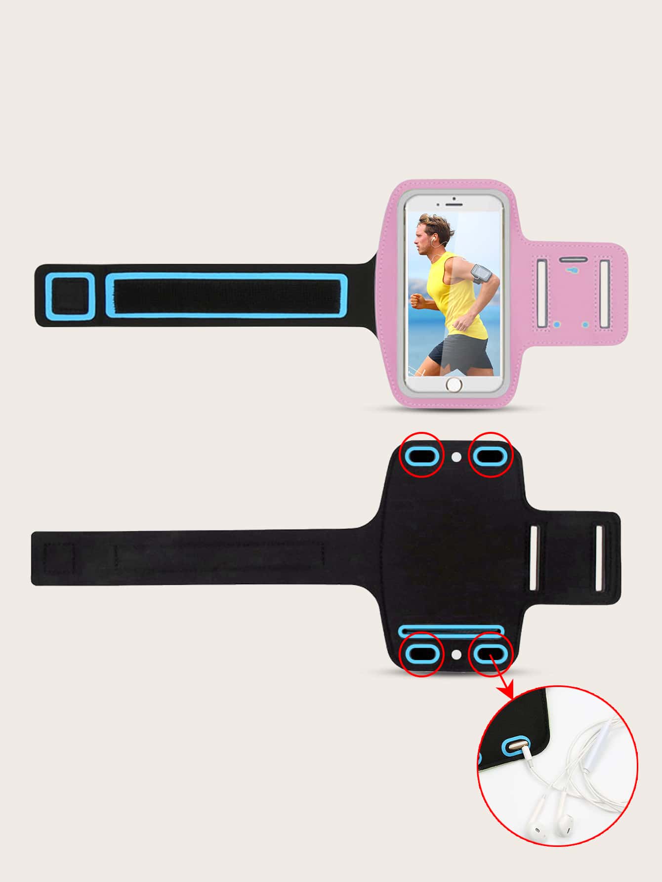 Sports Phone Arm Bag - Pink - View 3